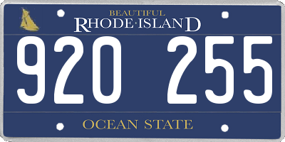 RI license plate 920255