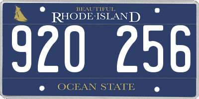 RI license plate 920256