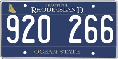 RI license plate 920266