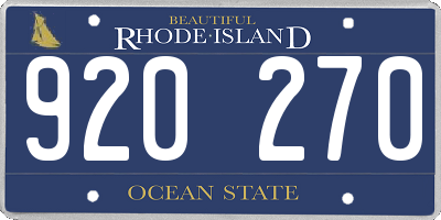 RI license plate 920270