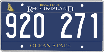 RI license plate 920271