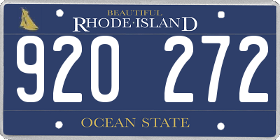 RI license plate 920272