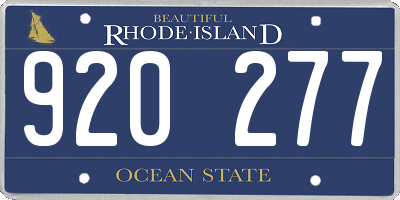 RI license plate 920277