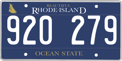 RI license plate 920279