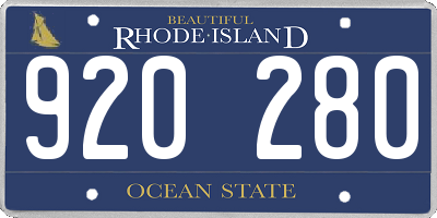 RI license plate 920280