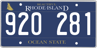 RI license plate 920281