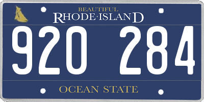 RI license plate 920284