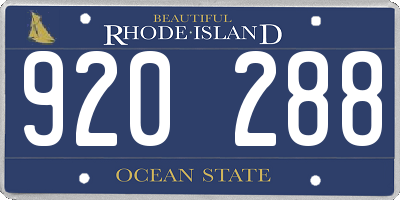 RI license plate 920288