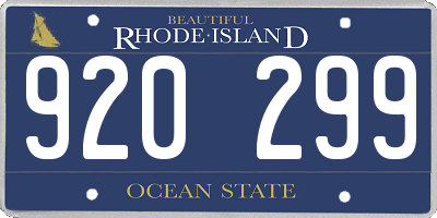 RI license plate 920299
