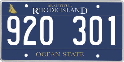 RI license plate 920301