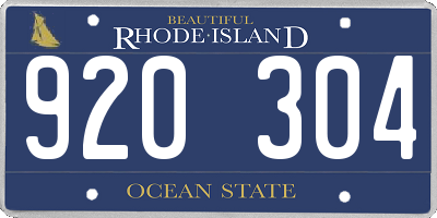RI license plate 920304
