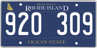 RI license plate 920309