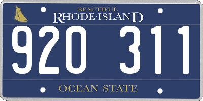 RI license plate 920311