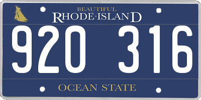 RI license plate 920316
