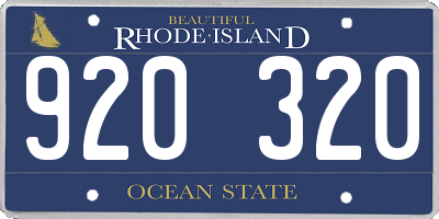 RI license plate 920320