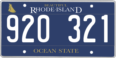 RI license plate 920321