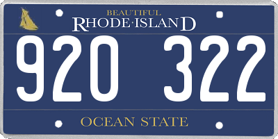 RI license plate 920322