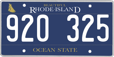 RI license plate 920325