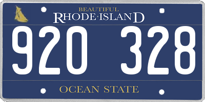 RI license plate 920328