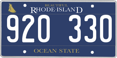 RI license plate 920330