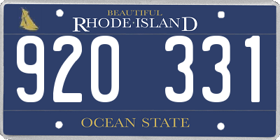RI license plate 920331