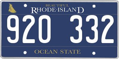 RI license plate 920332