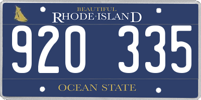 RI license plate 920335