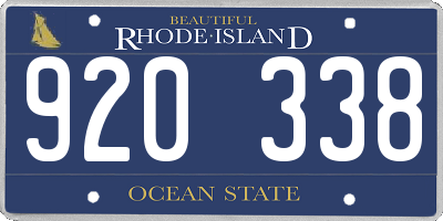 RI license plate 920338