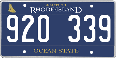 RI license plate 920339