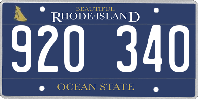 RI license plate 920340