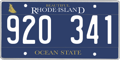RI license plate 920341