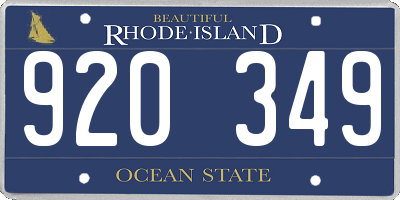 RI license plate 920349