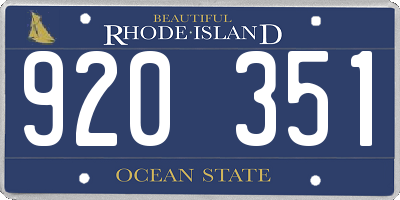 RI license plate 920351