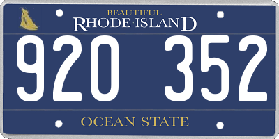 RI license plate 920352