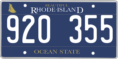 RI license plate 920355