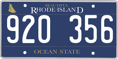 RI license plate 920356