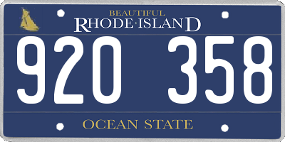 RI license plate 920358