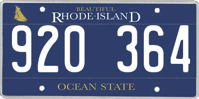 RI license plate 920364