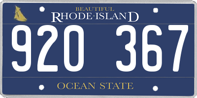 RI license plate 920367