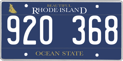 RI license plate 920368