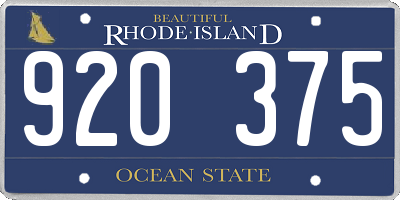 RI license plate 920375