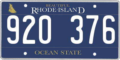 RI license plate 920376