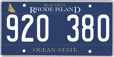 RI license plate 920380