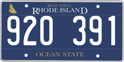 RI license plate 920391