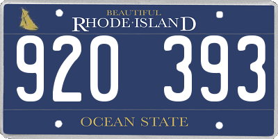RI license plate 920393