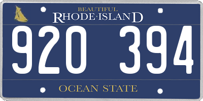 RI license plate 920394