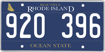 RI license plate 920396
