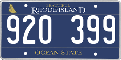 RI license plate 920399