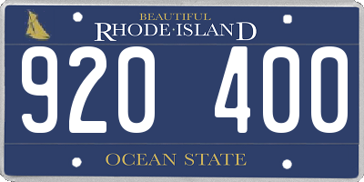 RI license plate 920400