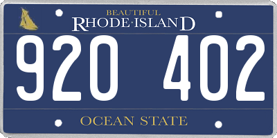 RI license plate 920402